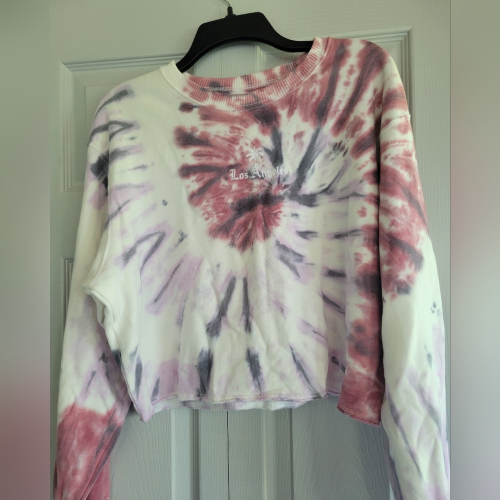 Hollister Cropped Tie Dye Crewneck